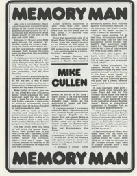 Mike Cullen Memory Man Programme Article 1972
