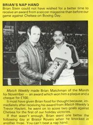 Brian Stein Receives Match Weekly Award 1980