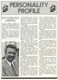 Billy Bingham Personality Profile 1981