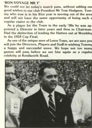 Tom Hodgson Leaving the Local Area 1984