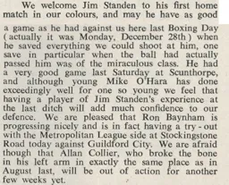 Jim Standen Signs 1960