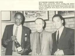 Brian Stein Receives Man of the Match Award 1985