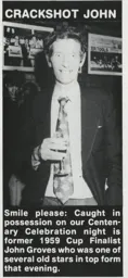 John Groves Attends Centenary Celebration Night 1985