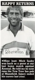 Mike Saxby Returns as Guest 1987