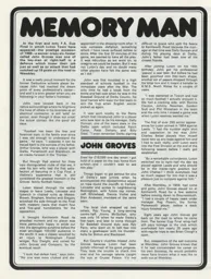 John Groves Memory Man Programme Article 1973