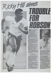 Ricky Hill For England 1985/86