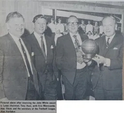 Hunt Morecambe Stock Hardiker Accept Best Fans Award 1970