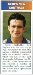 Ceri Hughes New Contract 1994