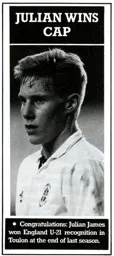 Julian James Wins England U21Cap 1990