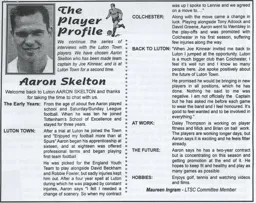 Aaron Skelton Article Supporters Club Fanzine Issue 50 2001