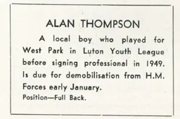 Alan Thompson Club Handbook 1951-52