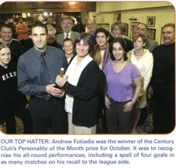 Andrew Fotiadis wins personality of the month 02-03 programme feature