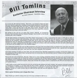 Bill Tomlins Article Supporters Club Fanzine Issue 67 2005