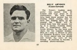 Billy Arnison Luton News Handbook 1949-50