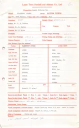 Blackburn Rovers A 16.1.1971 Match Paperwork