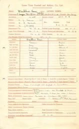 Blackburn Rovers A 25.3.1950 Match Paperwork