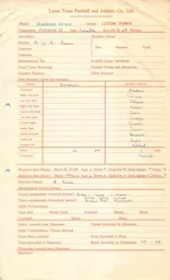 Blackburn Rovers A 26.1.1952 Match Paperwork