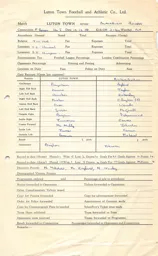 Blackburn Rovers H 13.12.1958 Match Paperwork