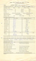 Blackburn Rovers H 21.11.1953 Match Paperwork