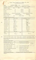 Blackburn Rovers H 23.12.1950 Match Paperwork