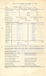 Blackburn Rovers H 27.11.1954 Match Paperwork