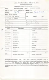 Blackburn Rovers H 27.9.1975 Match Paperwork