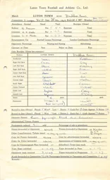 Blackburn Rovers H 5.11.1949 Match Paperwork
