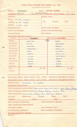 Blackpool A 8.9.1956 Match Paperwork