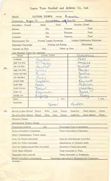 Blackpool H 25.4.1959 Match Paperwork
