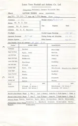 Blackpool H 7.10.1972 Match Paperwork