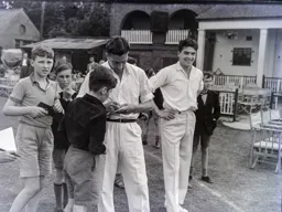 Bob Morton and Gordon Turner meet young fans