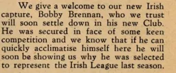 Bobby Brennan Signs Programme Oct 1947
