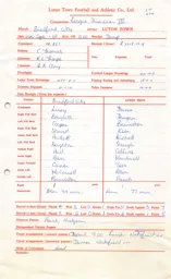 Bradford A 13.9.1969 Match Paperwork