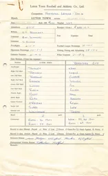 Bradford H 18.12.1965 Match Paperwork