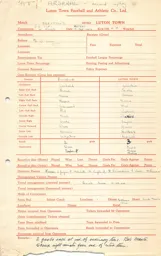 Brentford A 18.2.1952 Match Paperwork