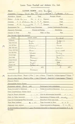 Brentford H 15.4.1950 Match Paperwork