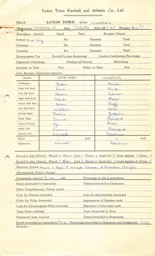 Brentford H 7.11.1953 Match Paperwork