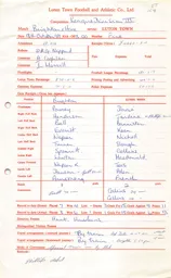 Brighton & Hove Albion A 18.10.1969 Match Paperwork