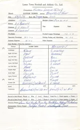 Brighton & Hove Albion H 28.2.1970 Match Paperwork