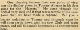 Bud Aherne Programme Notice March 1949