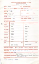 Burnley A 21.8.1971 Match Paperwork