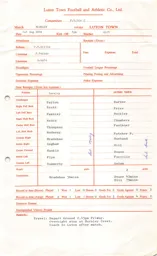 Burnley A 28.8.1976 Match Paperwork