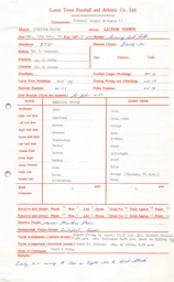 Carlisle United A 12.2.1972 Match Paperwork