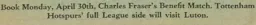 Charlie Fraser Benefit Match Announcement April 1934