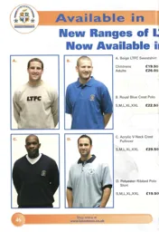Chris Coyne, Kevin Nicholls, Adrian Forbes and Andrew Fotiadis showing of the clubs clothing range 02-03 programme feature