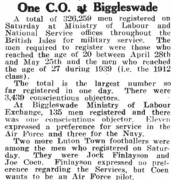 Coen and Finlayson Register May 31st 1940