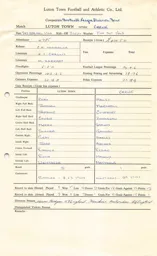 Crewe Alexandra H 12.11.1966 Match Paperwork