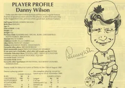Danny Wilson Profile Supporters Club Fanzine Issue 4 1989