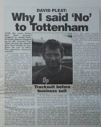 David Pleat Article Hatters News Issue 3 1994