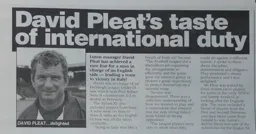 David Pleat Article Hatters News Issue 4 1995